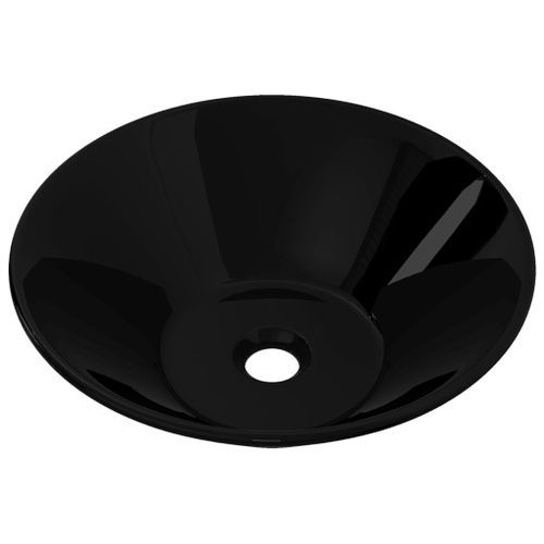 Vasque rond céramique Noir pour salle de bain - Photo n°2; ?>