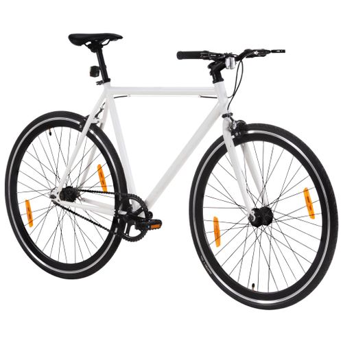 Vélo à pignon fixe blanc et noir 700c 51 cm - Photo n°2; ?>