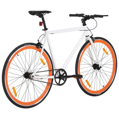 Vélo à pignon fixe blanc et orange 700c 51 cm - Photo n°3; ?>