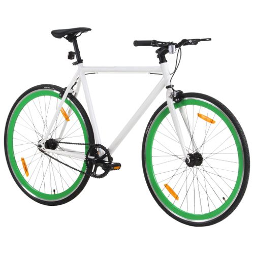 Vélo à pignon fixe blanc et vert 700c 55 cm - Photo n°2; ?>