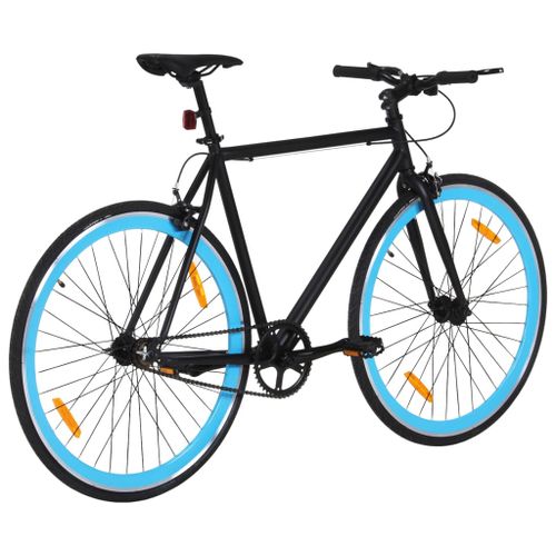Vélo à pignon fixe noir et bleu 700c 51 cm - Photo n°3; ?>