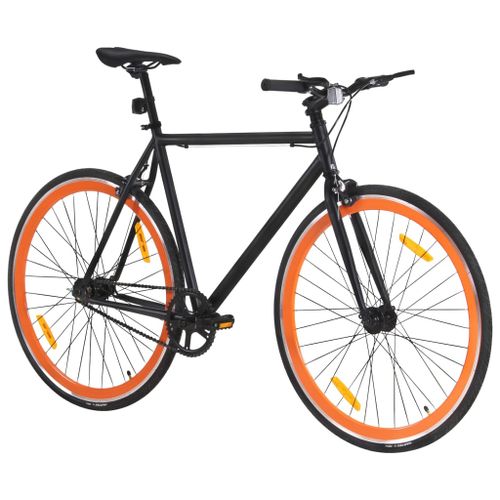 Vélo à pignon fixe noir et orange 700c 59 cm - Photo n°2; ?>