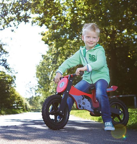 Vélo draisienne enfant bouleau rouge et noir Motorrad Mika - Photo n°2; ?>