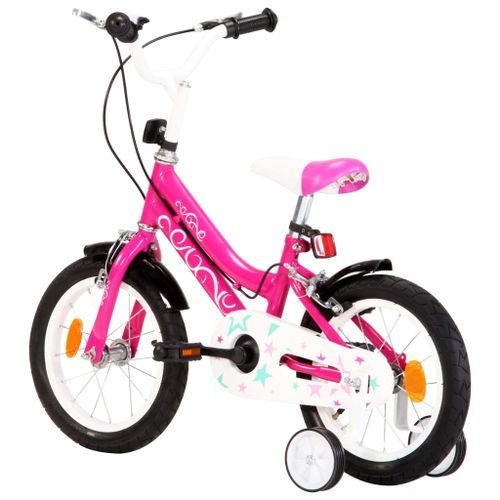 Vélo pour enfant rose et noir 14 pouces Vital - Photo n°3; ?>