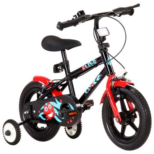 Vélo pour enfants 12 pouces Noir et rouge - Photo n°2; ?>