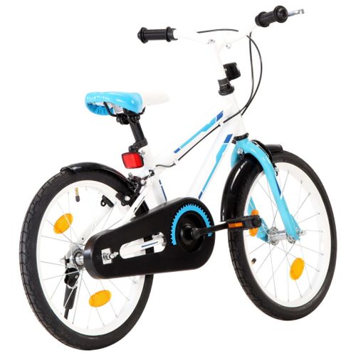 Vélo pour enfants 18 pouces Bleu et blanc - Photo n°3; ?>