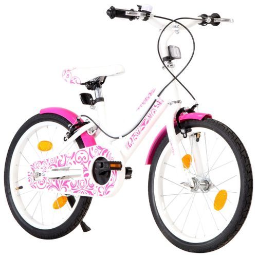 Vélo pour enfants 18 pouces Rose et blanc - Photo n°2; ?>