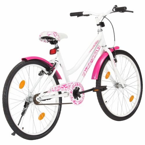 Vélo pour enfants 24 pouces Rose et blanc - Photo n°2; ?>