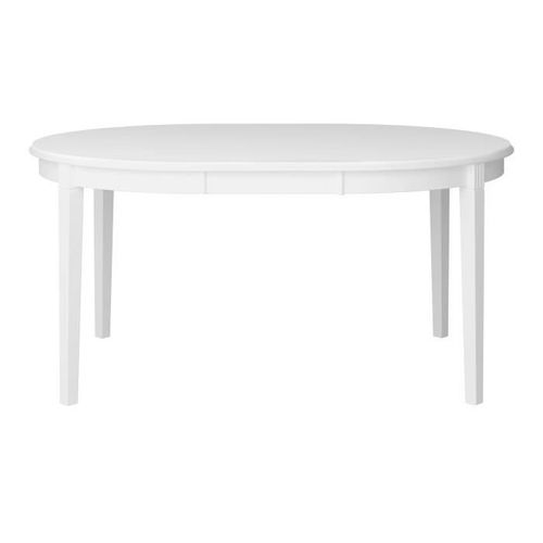 VENICE Table ronde avec 1 allonge - Laqué blanc - L 120/160 x P 120 x H 75,7 cm - Photo n°2; ?>