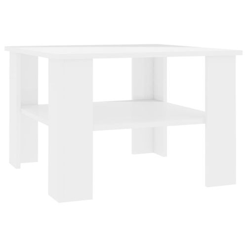 Table basse Blanc brillant 60 x 60 x 42 cm - Photo n°3; ?>