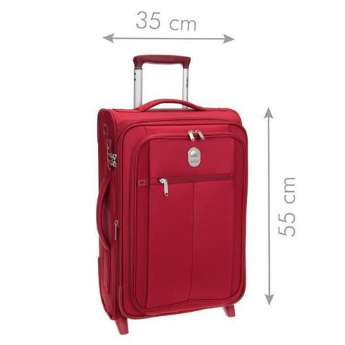 VISA DELSEY Valise Cabine Low Cost Extensible Souple 2 Roues 55cm PIN UP5 Rouge - Photo n°2; ?>
