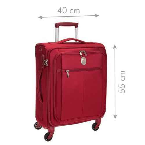 VISA DELSEY Valise Cabine Low Cost Souple 4 Roues 55cm PIN UP5 Rouge - Photo n°2; ?>