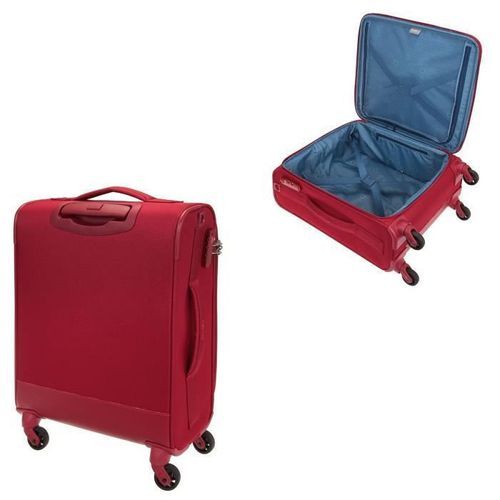 VISA DELSEY Valise Cabine Low Cost Souple 4 Roues 55cm PIN UP5 Rouge - Photo n°3; ?>