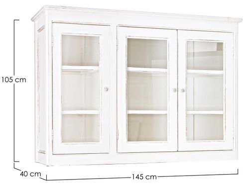 Vitrine 3 portes bois de manguier Eric L 145 cm - Photo n°3; ?>