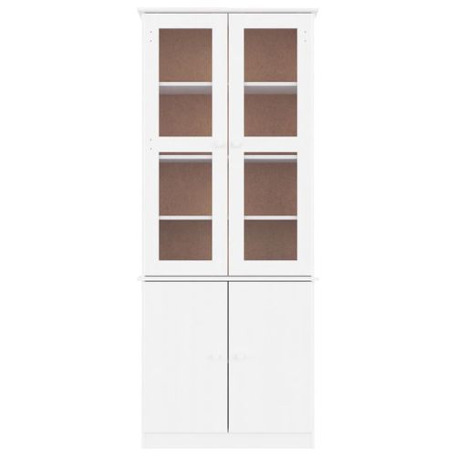 Vitrine en verre ALTA blanc 77x35x186,5 cm bois de pin massif - Photo n°3; ?>