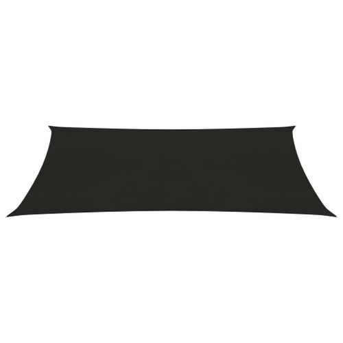 Voile d'ombrage 160 g/m² Noir 2x5 m PEHD - Photo n°3; ?>