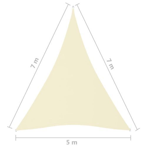 Voile de parasol Tissu Oxford triangulaire 5x7x7 m Crème - Photo n°3; ?>