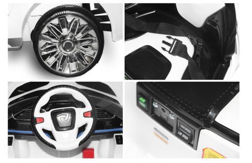 Voiture électrique Roadster 2x30W 12V blanc - Photo n°3; ?>