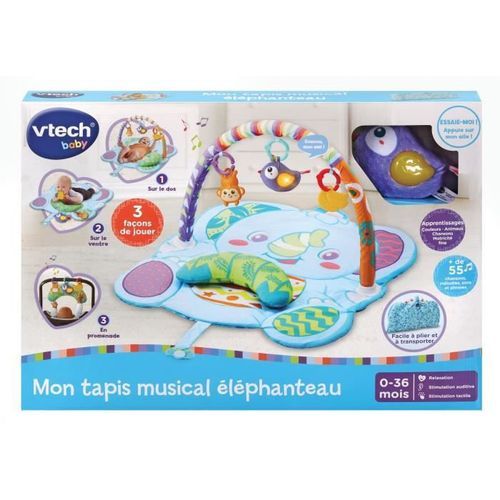 Vtech Baby - Mon tapis musical éléphanteau - 0 - 36 mois - Photo n°2; ?>