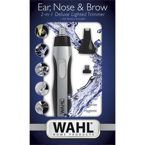 WAHL Tondeuse nez oreille Ear, Nose & Brow Trimmer 2 in 1 Deluxe Lighted 05546-216 - éclairage LED intégré - Tete de précision et p - Photo n°3; ?>