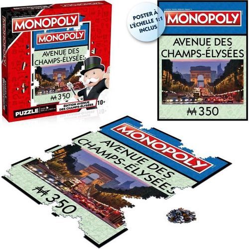 WINNING MOVES Puzzle Monopoly Avenue des Champs-Élysées 1000 pieces - Photo n°2; ?>