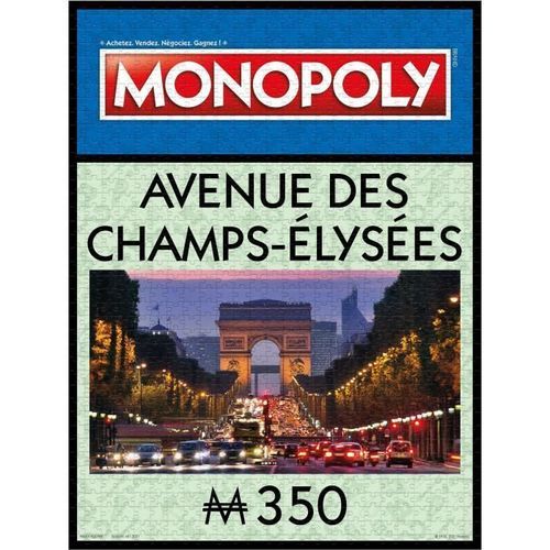 WINNING MOVES Puzzle Monopoly Avenue des Champs-Élysées 1000 pieces - Photo n°3; ?>