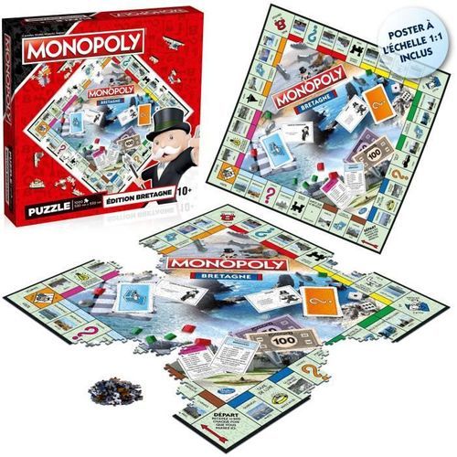 WINNING MOVES Puzzle Monopoly Bretagne 1000 pieces - Photo n°2; ?>