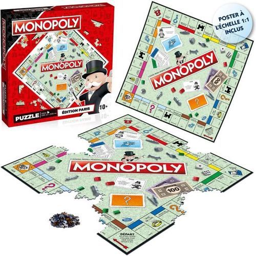 WINNING MOVES Puzzle Monopoly Classique Paris 1000 pieces - Photo n°2; ?>