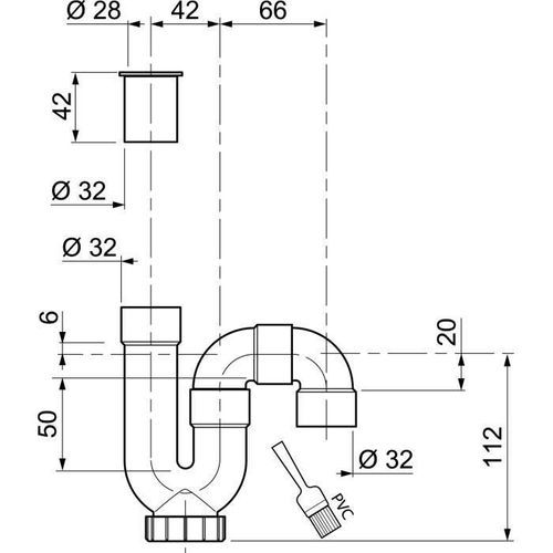 WIRQUIN Siphon de lavabo - PVC - Sortie horizontale ou verticale a coller - Photo n°2; ?>