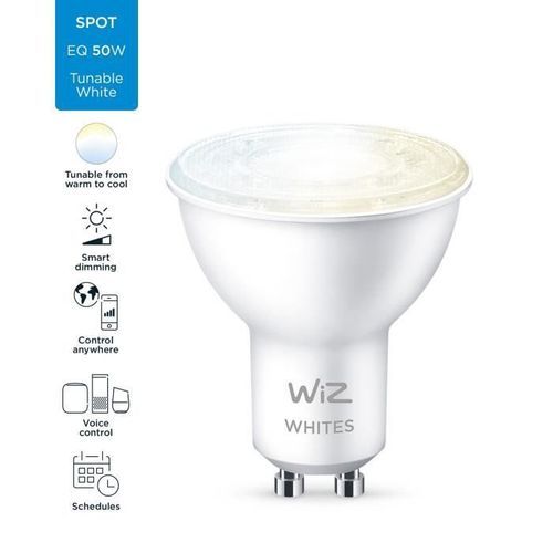 WiZ Ampoule connectée Blanc variable GU10 50W - Photo n°2; ?>