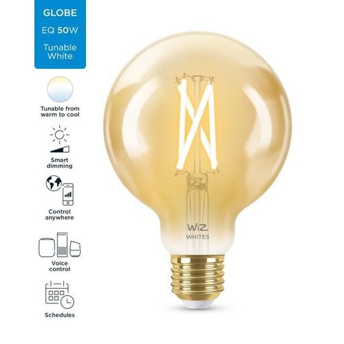 WiZ Ampoule connectée Globe 95 vintage Blanc variable E27 50W - Photo n°2; ?>