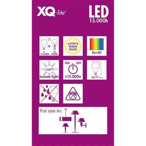 XQ-LITE Lot De 5 Ampoules LED Filament E14 Globe 2W équivalence 20W 14 XQ-LITE Lot de 5 ampoules LED filament E14 globe 2W équivalence 20W - Photo n°2; ?>