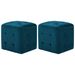 2 pcs Tables de chevet Bleu 30x30x30 cm Tissu velours - Photo n°1