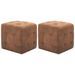 2 pcs Tables de chevet Marron 30x30x30 cm Similicuir daim - Photo n°1