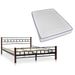 275647 Bed with Memory Foam Mattress Black Metal 140x200 cm(246735+241074) - Photo n°1