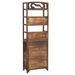 338506 Display Cabinet Dark Brown 46x24x140cm Solid Paulownia Wood - Photo n°5