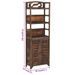 338506 Display Cabinet Dark Brown 46x24x140cm Solid Paulownia Wood - Photo n°8