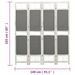 338555 4-Panel Room Divider Grey 140x165 cm Fabric - Photo n°7