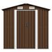 Abri de stockage pour jardin Marron 204x132x186 cm Acier - Photo n°2