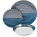 ABS T1904310-18X service de table en porcelaine 18 pcs forme coupe - Bleu artdeco - Photo n°1