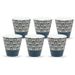 ABS T1904311-PX set de 6 tasses a café en porcelaine forme V sans anse aved decal en or 9.6cl - Theme bleu artdeco - Photo n°1