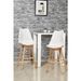 Tabouret haut scandinave bois naturel avec coussin d'assise similicuir blanc Karin - Lot de 2 - Photo n°6