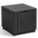 ALLIBERT JARDIN Table cube imitation rotin tressé avec rangement de 60 l - 42x42x39 cm - Graphite - Photo n°1