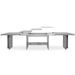 ANCONA Table a manger extensible de 8 a 12 personnes classique effet béton structuré - L 160 / 310 x l 90 cm - Photo n°3