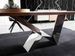 Table rectangulaire plateau bois noyer et pieds acier inoxydable Futura 220 cm - Photo n°3