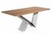 Table rectangulaire plateau bois noyer et pieds acier inoxydable Futura 220 cm - Photo n°1