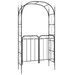 Arche de jardin avec portail noir 108x45x235 cm acier - Photo n°2