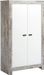 Armoire 2 portes bois massif élimé et blanc Nordic Chic - Photo n°1