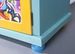 Armoire 2 portes pin massif bleu imprimé Graffiti Fitti - Photo n°4