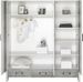 Armoire 3 portes 2 tiroirs bois blanc et pin gris Woody Grey - Photo n°2